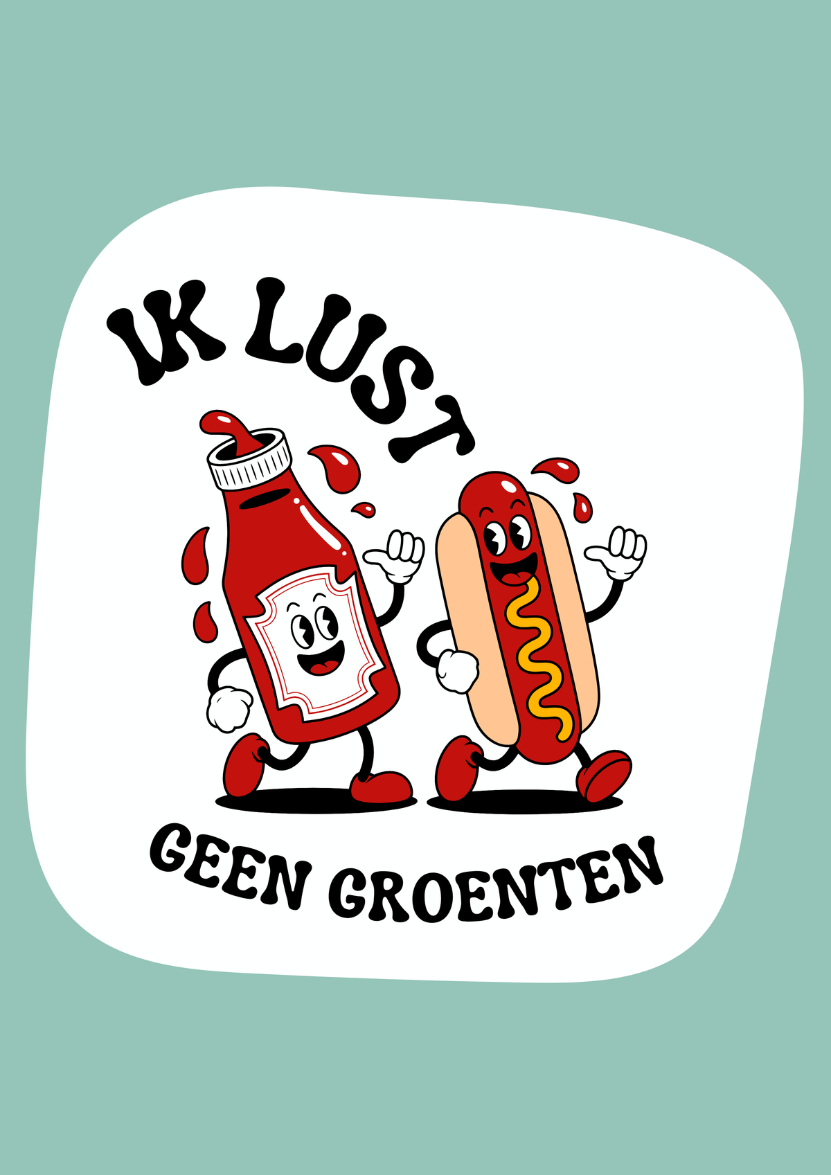 Kleurrijk truitje - LUST GEEN GROENTE